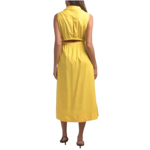 CALVIN KLEIN Elastic Cinched Waist Midi Dress - Picture 2 of 6